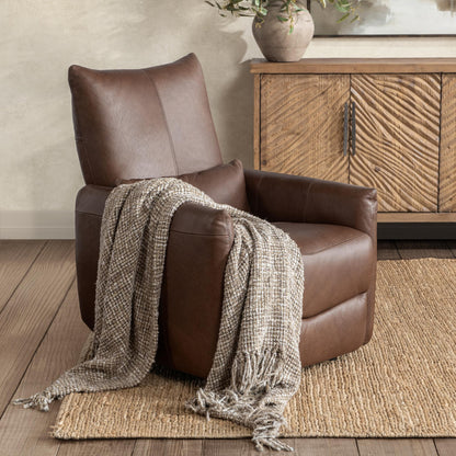 Thaya - Leather Power Recliner - Antique Brown