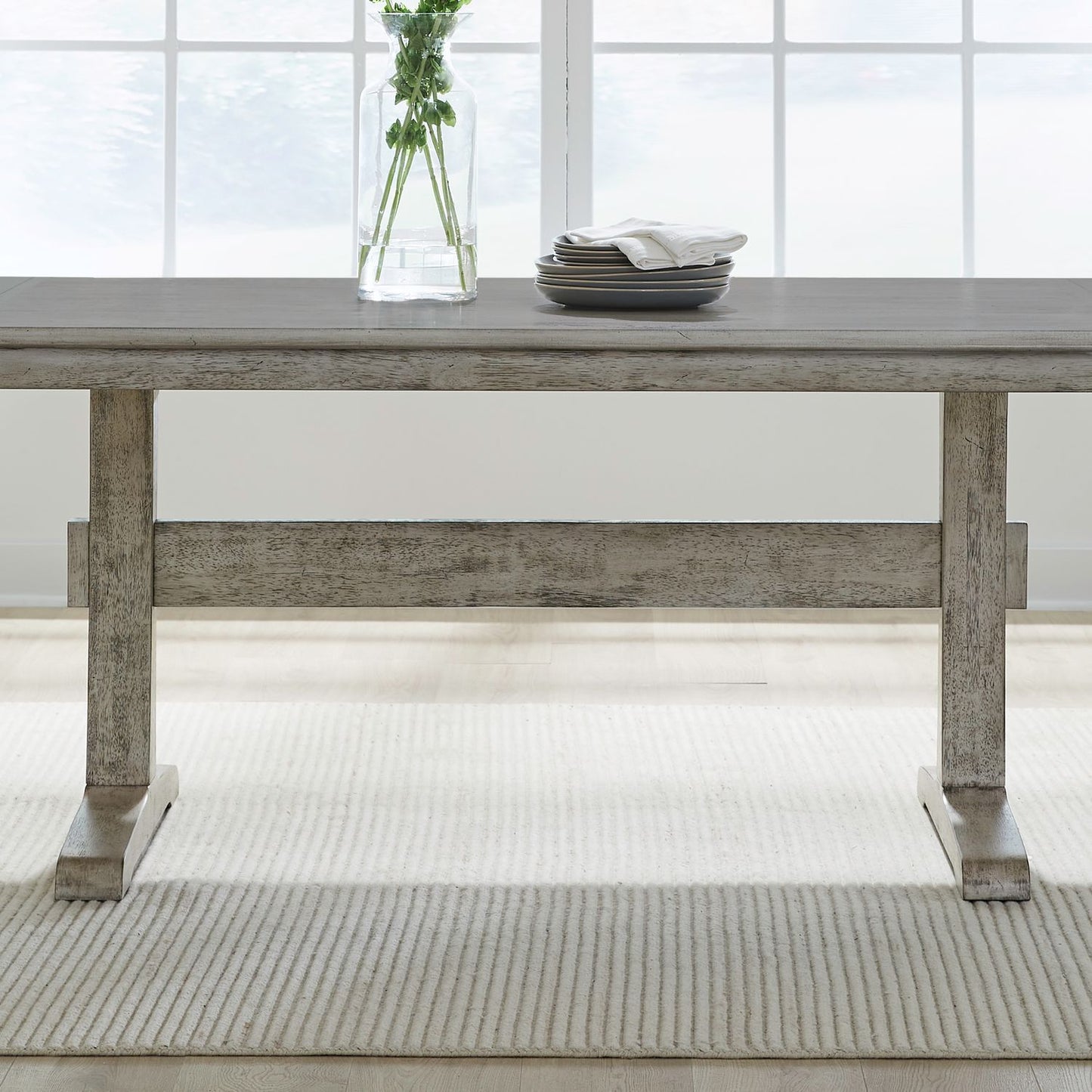 Hallendale - Trestle Table Base - Gravel Wash