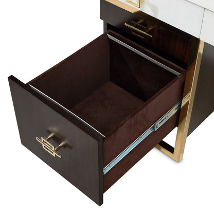 Belmont Place - Desk - White / Dark Brown