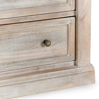 Adelaide - 3 Drawer Nightstand - Natural Cream Wash
