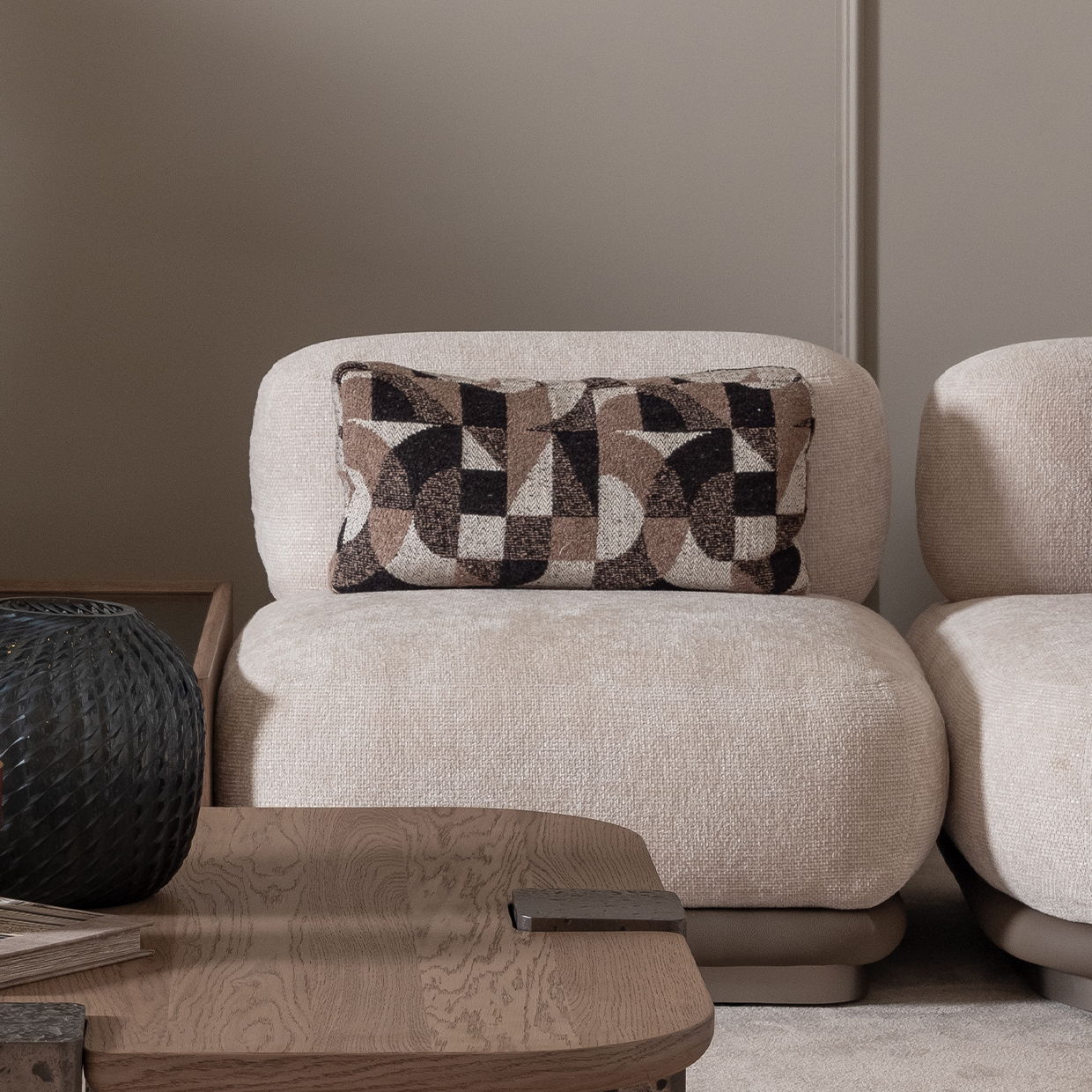 Bristol Point - Armless Chair - Fawn / Saddle Brown