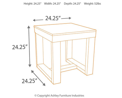 Watson - Square End Table - Dark Brown