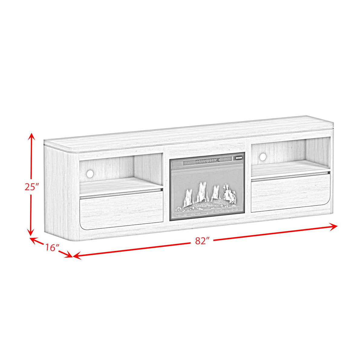 Rosalie - Entertainment Unit With 82" TV Console