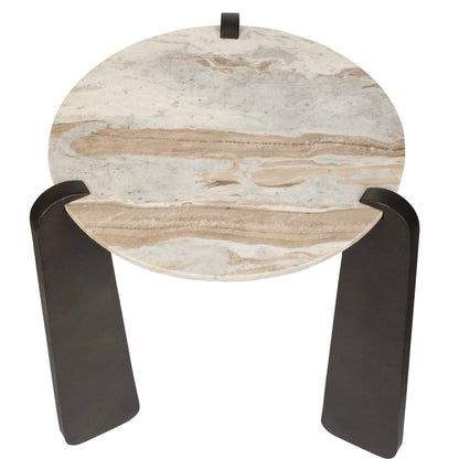 Talud - Modern Marble Side Table - Bronze / Gray
