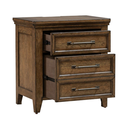 Carolina Park - Nightstand With Charging Station - Amber Brown