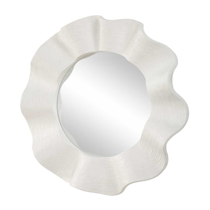 Wave Length - Round Mirror - White
