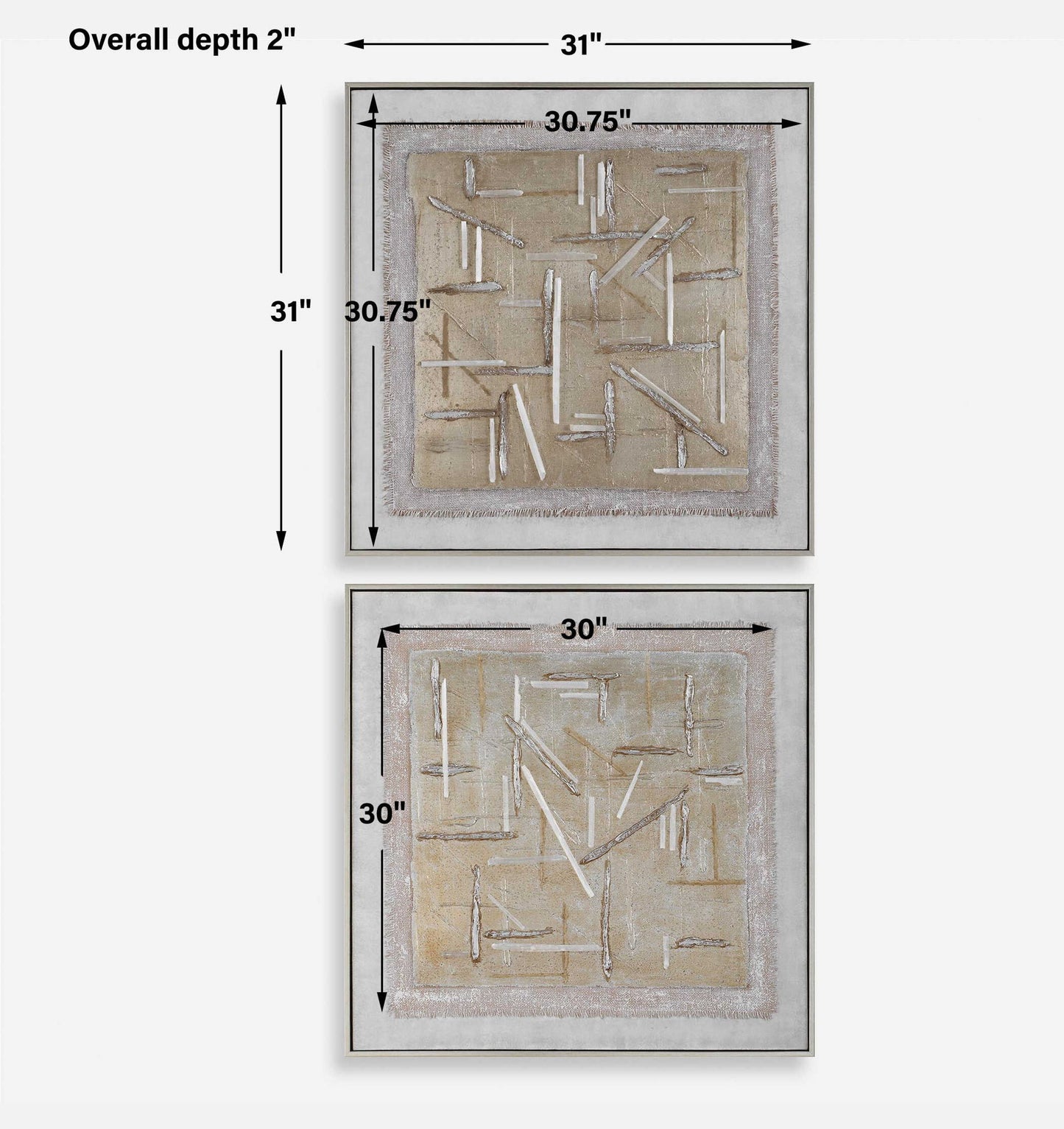 Unpredictable Hand - Painted Canvases (Set of 2) - Gray