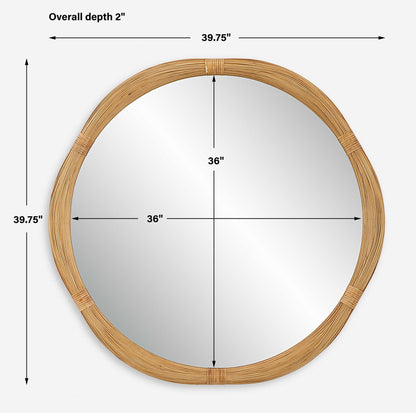 Salina - Round Bamboo Mirror