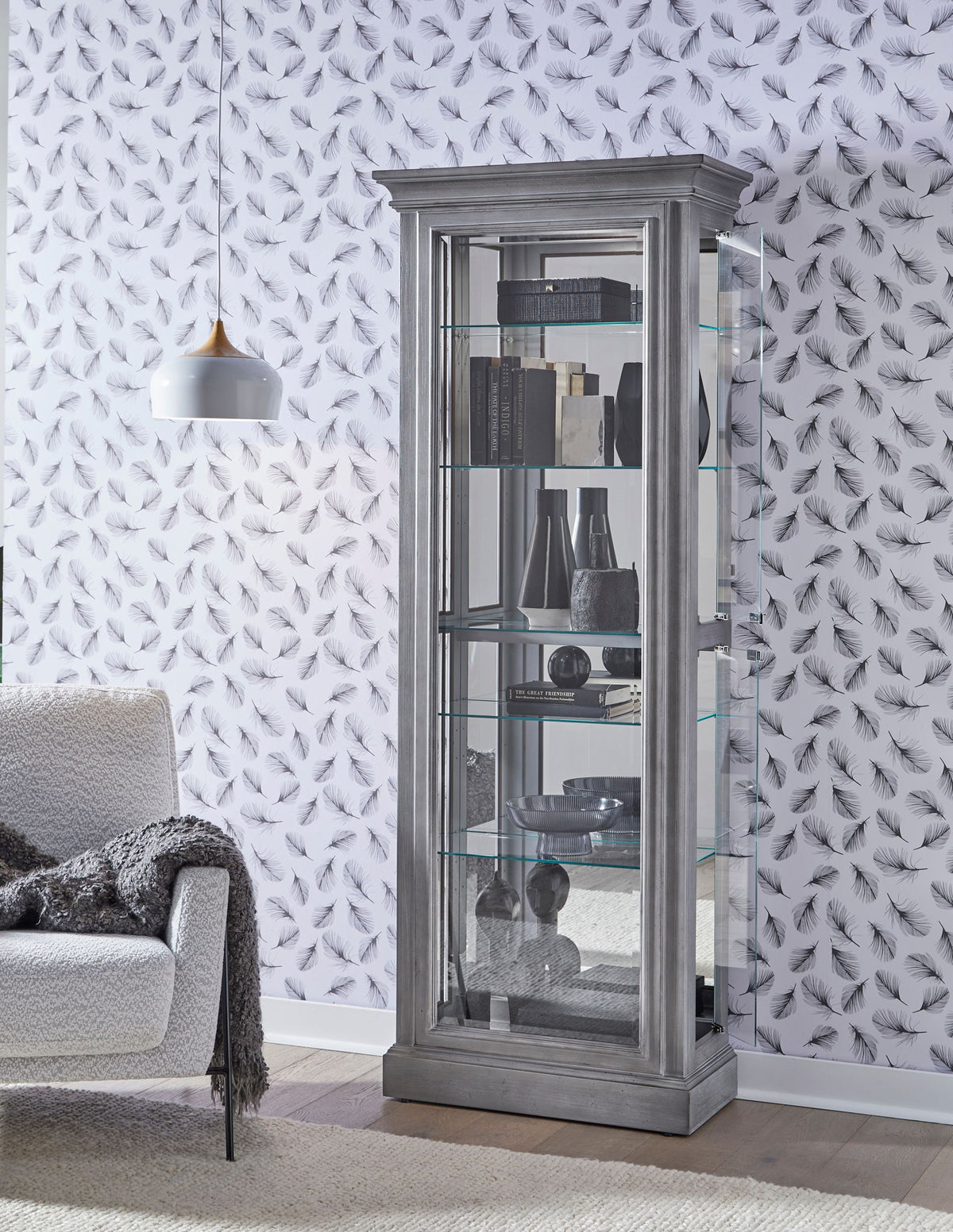 Pulaski Accents - Side Entry Curio Cabinet - Gray