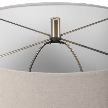 Prospect - Striped Accent Lamp - Light Brown