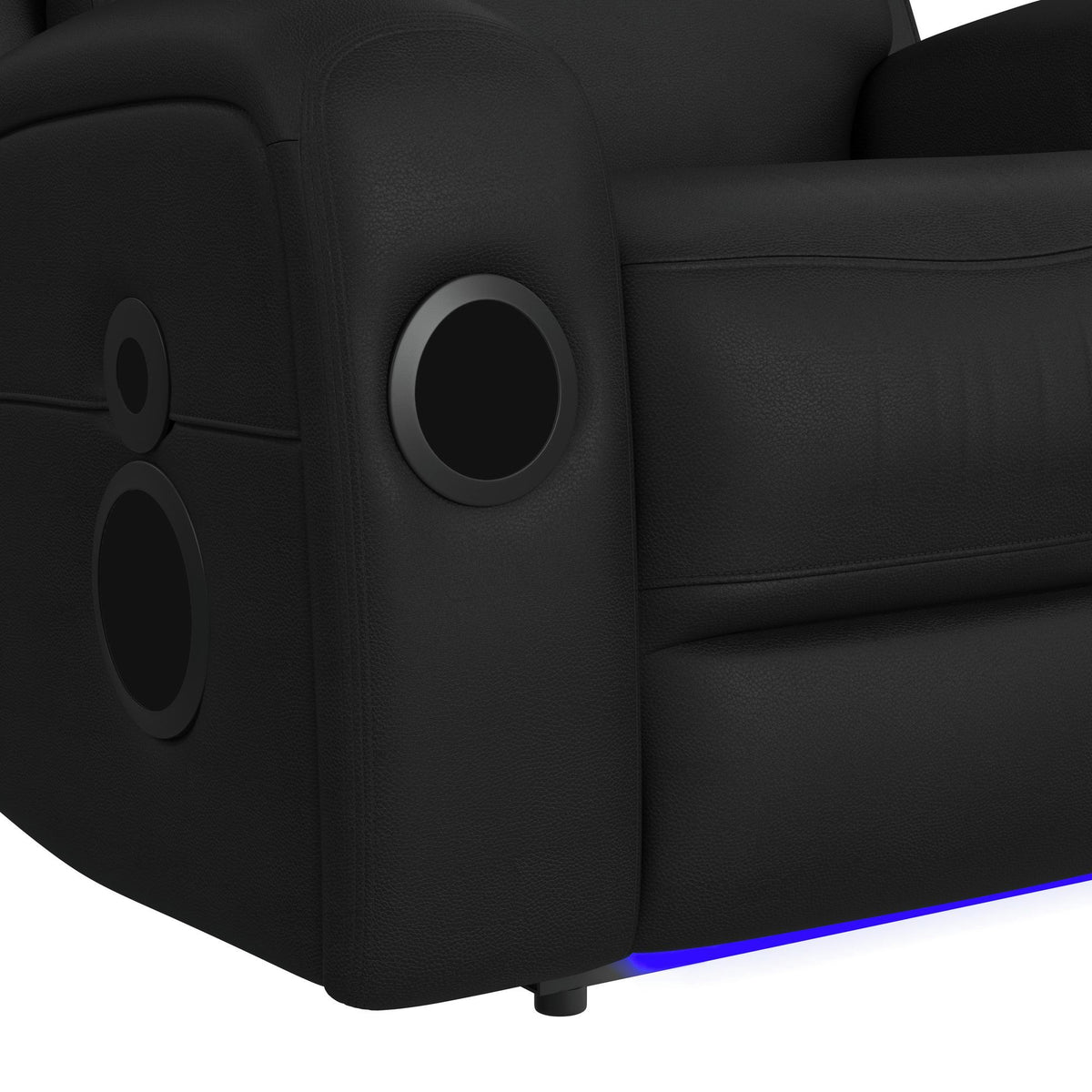 Euphora - P3 Power Glider Recliner With Heat Massage, Music, Ipad Holder With Wireless Charger, USB - Black