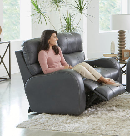 Angelo - Power Reclining Loveseat - Gunmetal