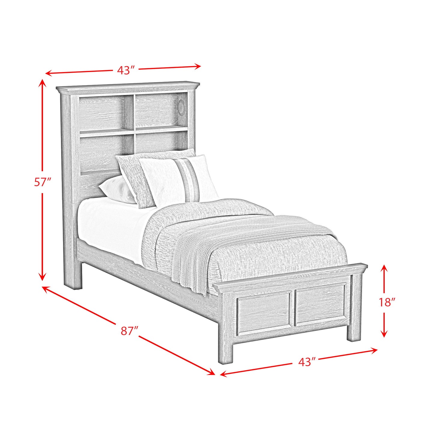 Hampton Kids - Bookcase Bed