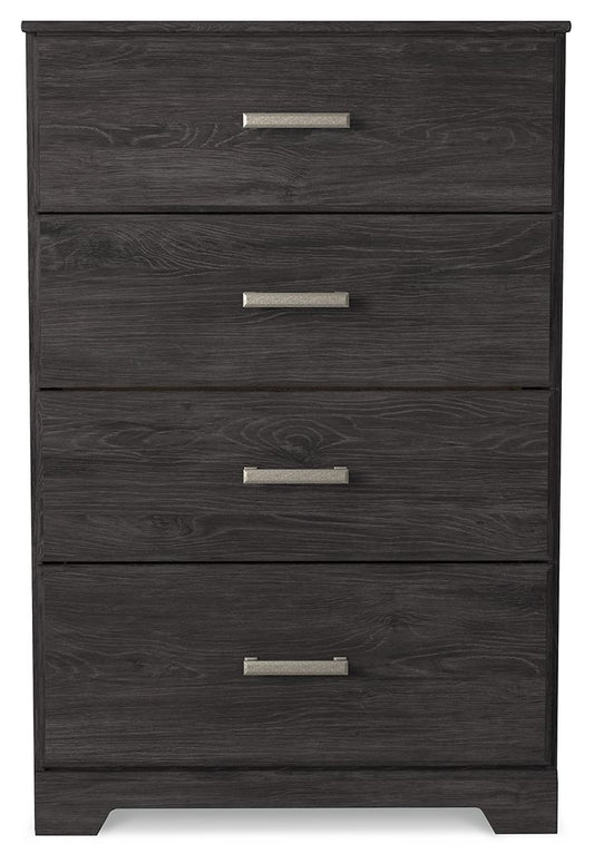 Belachime - Four Drawer Chest - Charcoal