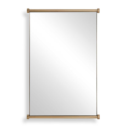Scroll - Rectangular Mirror - Brass / Gold