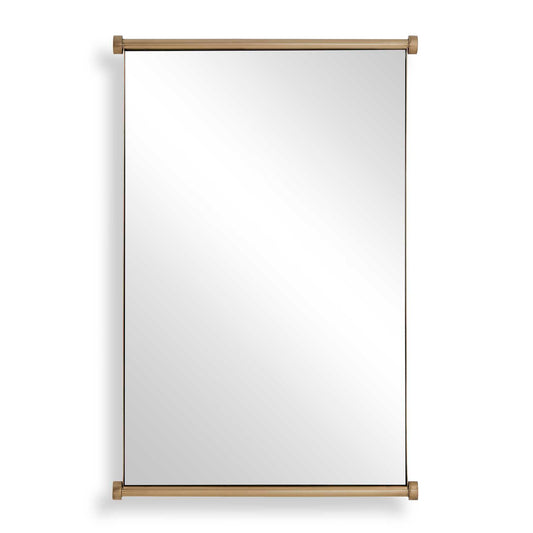 Scroll - Rectangular Mirror - Brass / Gold