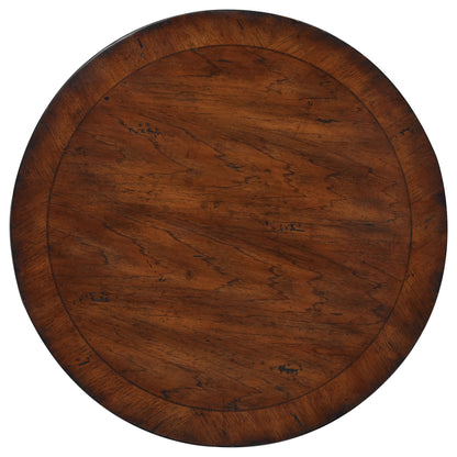 Commerce And Market - Round Pedestal Accent Table - Dark Brown