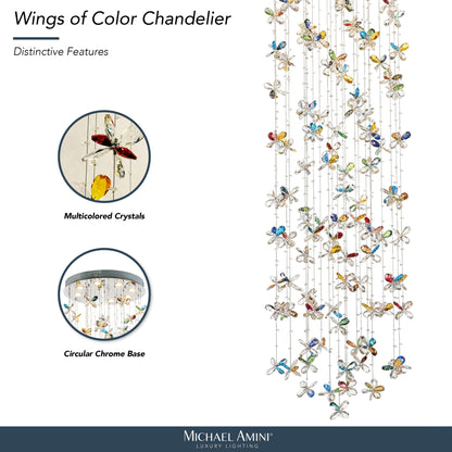 Michael Amini Lighting - Wings Of Color Crystal LED Chandelier - Clear