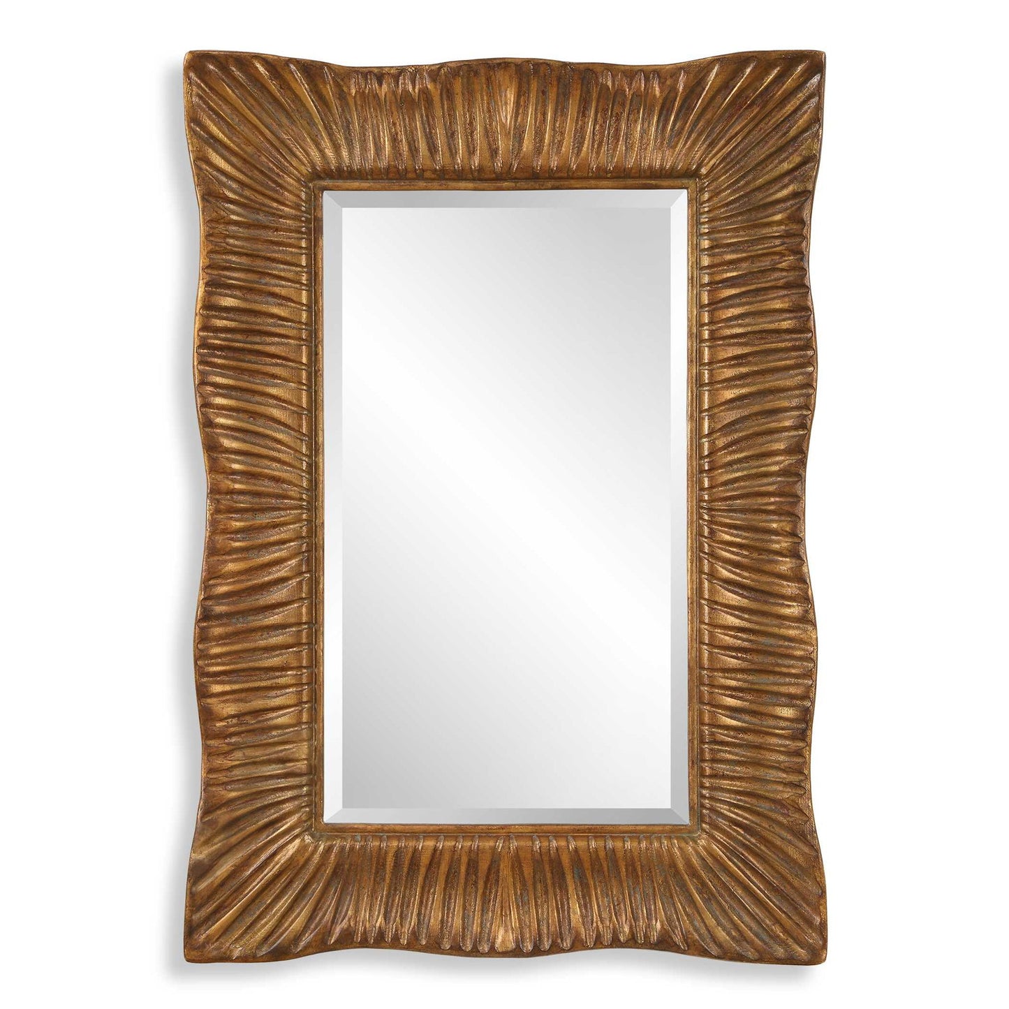 Emerson - Scalloped Antique Gold Mirror