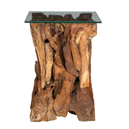 Rozel - Teak Wood End Table - Light Brown