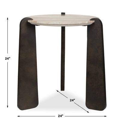 Talud - Modern Marble Side Table - Bronze / Gray