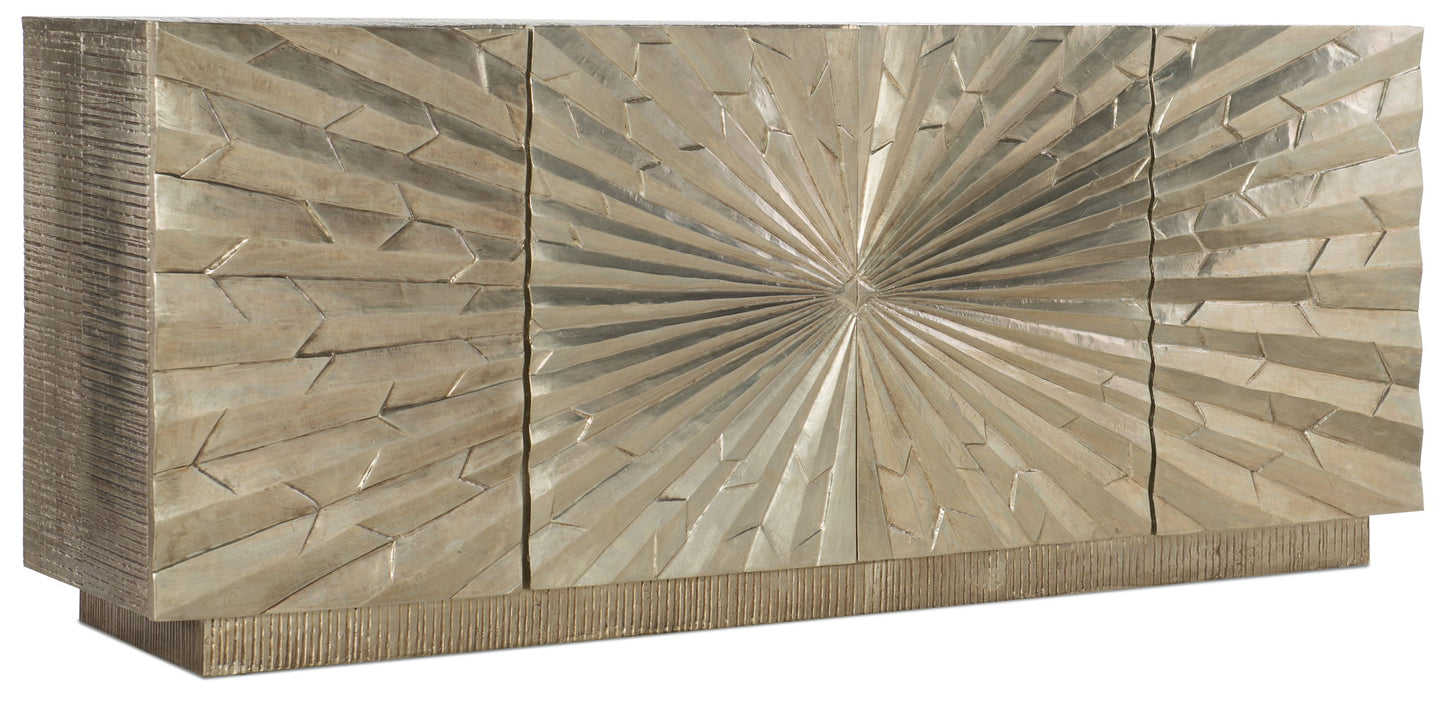 Melange - 78" Big Bang Entertainment Console - Pearl Silver