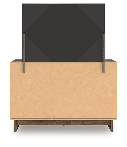 Chirason - 3 Pc. - Full Panel Storage Bed, Dresser And Mirror - Brown