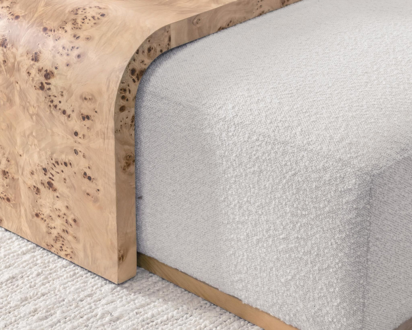 Kenan - Rectangle Ottoman Coffee Table - Creamy Ivory