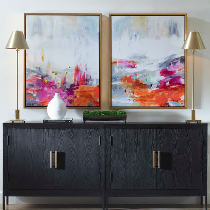 Color Theory - Framed Abstract Art (Set of 2) - Pink