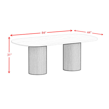 Sylvie - Oval Dining Table With Faux Marble Top