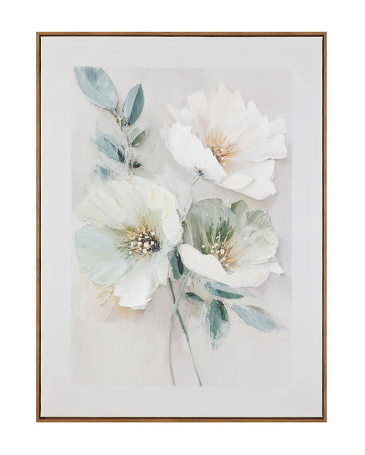 Floral Harmony II Framed Canvas - Green