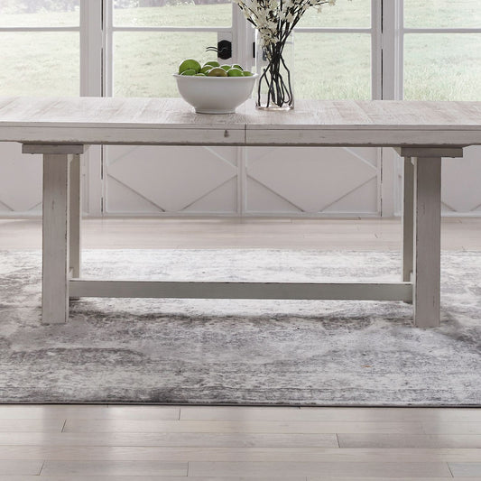 Backroads - Trestle Table Base - Weathered White & Parchment