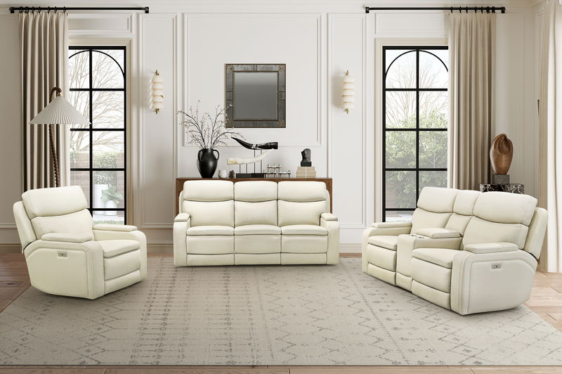 Gunner - Sofa Recliner With Power And Power Headrest - Almond