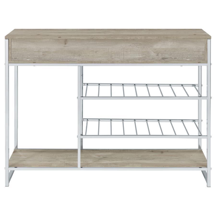 Melrose - 2-Drawer Home Bar Storage With Wine Rack Gray - Gray