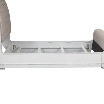 Magnolia Manor - Upholstered Sleigh Bed Rails - Antique White
