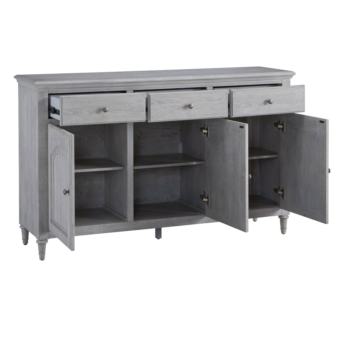 Pulaski Accents - 3-Door Credenza With Storage Drawers - Light Gray