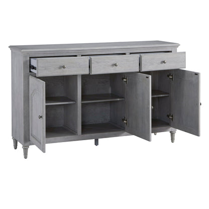 Pulaski Accents - 3-Door Credenza With Storage Drawers - Light Gray