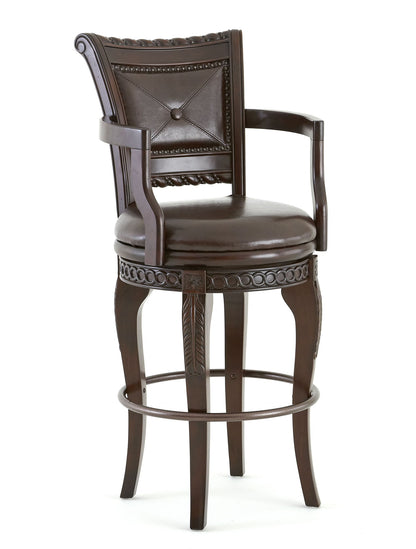 Antoinette - PU Swivel Bar Chair - Dark Brown
