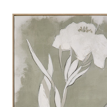 Serene Botanical II Framed Canvas - Beige