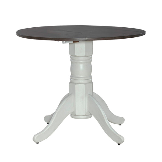 Brook Bay - Drop Leaf Table Base - Textured White / Carbon Gray