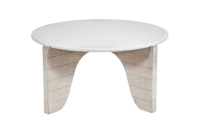 Bali - Round Cocktail Table - White Wash / Faux Plaster