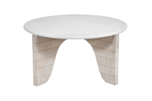 Bali - Round Cocktail Table - White Wash / Faux Plaster