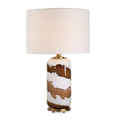 Ararat - Swirl Table Lamp - Brown / White