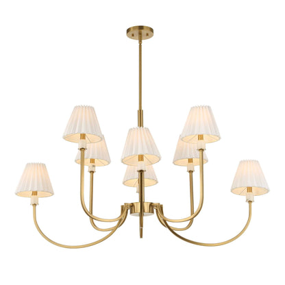 Poppins - 8 Light Brass Chandelier - White / Gold