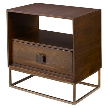 Bexley - Walnut Side Table - Dark Brown