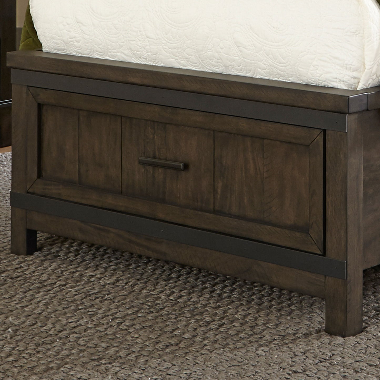 Thornwood Hills - Twin Storage Footboard - Rock Beaten Brown