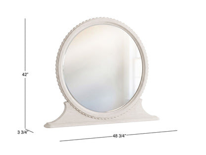 Vivienne - Round Mirror - Whisper White