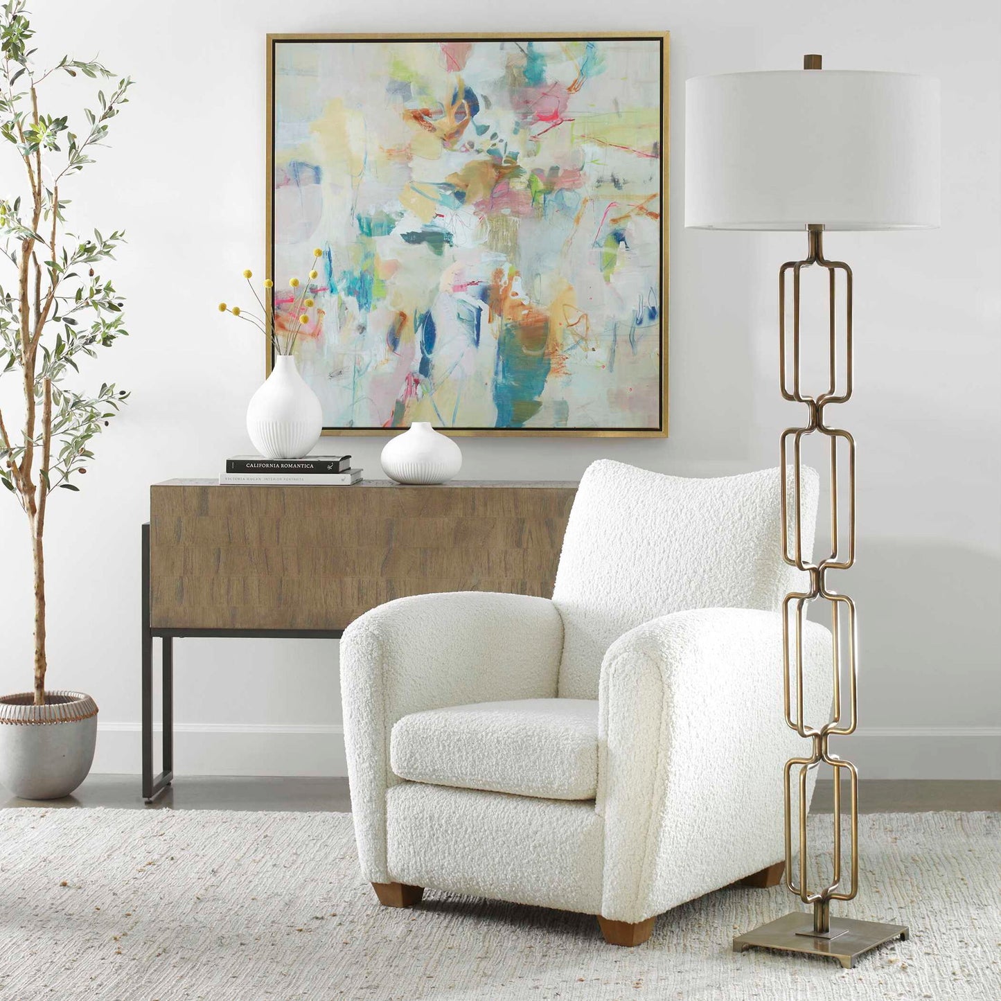 Link - Brushed Gold Floor Lamp