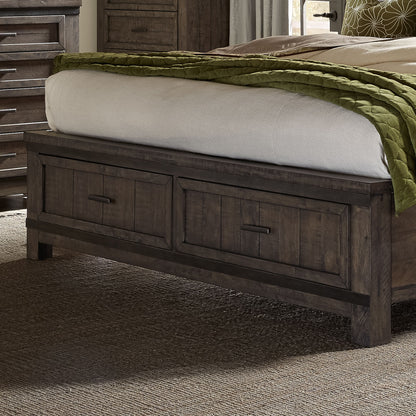 Thornwood Hills - Queen Storage Footboard - Rock Beaten Brown