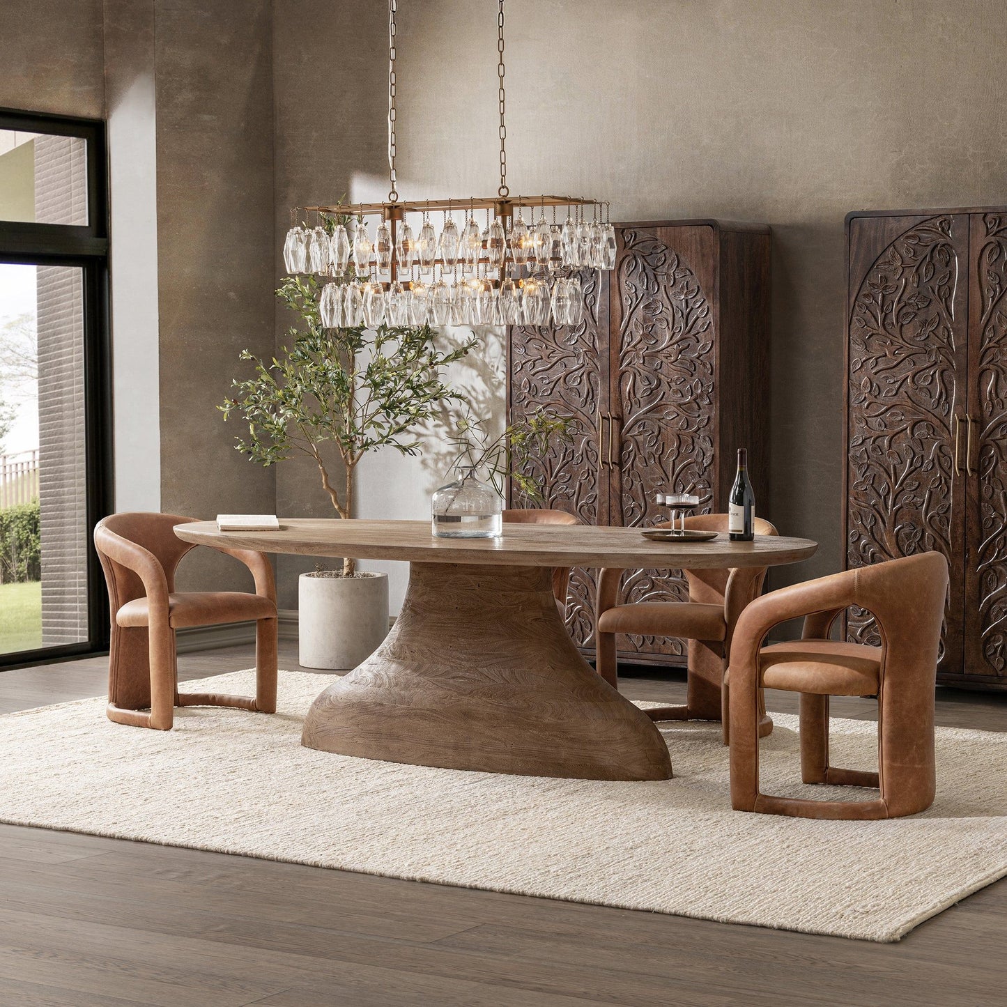 Amra - 94" Dining Table - Sandstone Greige